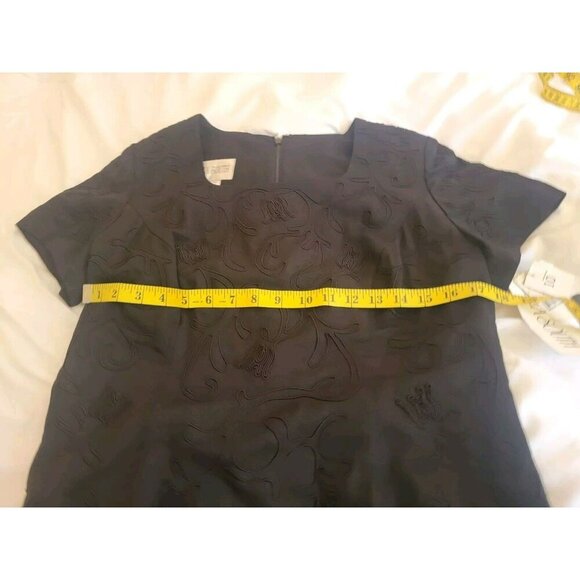 PlazaSouth SheathDress Embroidered WomensSize10 Black Coquette Office PreppyNWT - Picture 6 of 9